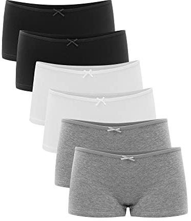 Libella® trosor dam (6-pack) boxershorts underbyxor underkläder set bomull 3901 Svart Vit Grå XL