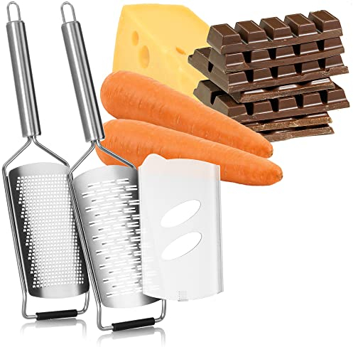Robin Goods® set da 2 pezzi grattugia da cucina - grattugia per verdure e verdure crude in acciaio inossidabile - zester di alta qualità - aiutante da cucina grattugia piatta (2 pezzi - grosso/fine)