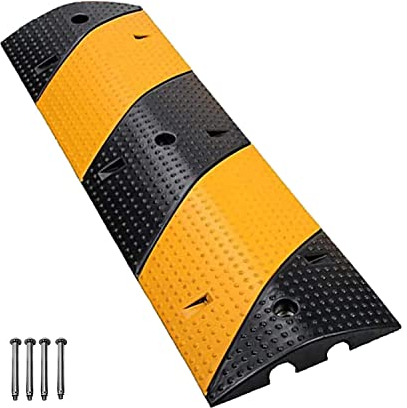 MYOYAY Pont de câble à 2 canaux - Seuil de route - 100 x 30 x 6 cm - Protection contre les débordements - Pont de tuyau pour câbles - Rampe de pont - Seuil de tempo