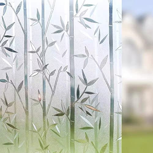 ForenTex Vinilos para Cristales Opaco no Adhesivo Laminas Decorativo BAMBÚ Translúcido para Ventanas Proteger Su Privacidad (140CM X 180 CM)