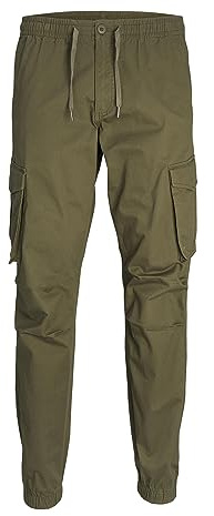 Jack & Jones Pantalon Cargo pour Homme Coupe décontractée, Vert Olive, XL