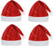 JOFONY Cappello natalizio per adulti, 4 pezzi, cappello di Babbo Natale con paillettes, con bordo in peluche, cappello di Babbo Natale, rosso, per feste di Natale, decorazione natalizia