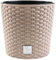 Blumentopf, in Rattan-Optik,Rund Blumentopf, pflanzkübel, Ink. Einsatz, Vielseitiger, übertöpfe, Blumenübertopf, übertopf, Verfügbar in 4 Größen und 4 Farben - Stilvolles Design (Beige, ø 20 cm)