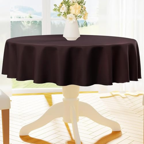 Homaxy Bordsduk tvättbar lotuseffekt rektangulär roud, 140 cm, bordsduk, vattenavvisande, avtorkningsbar av polyester, smutsavvisande, lättvårdad för köksfest, brun