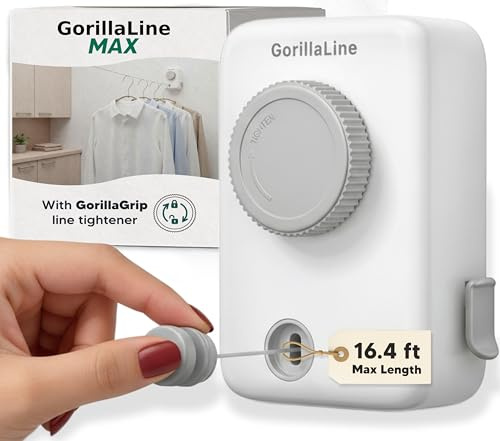 Retractable Clothesline - Indoor Outdoor Wall Mounted Clothes Line