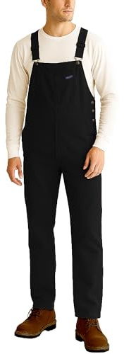 Bass Creek Outfitters Mens Bibs Overalls - Heavy Duty Duck Canvas Safety Workwear Insulated Bibs Overalls for Men, Size X-Large, Black