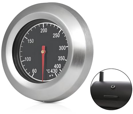 maxtachi Thermometre Barbecue, Résistant à Chaleur Thermometre Four,Acier Inoxydable,Pour Grillades au Charbon de Bois,Barbecues,Four,Fumoir,Thermomètre mesure va de 60 à 430℃
