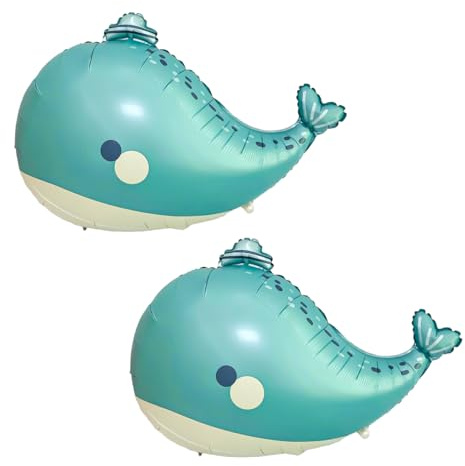 Palloncini a balena, 2 pezzi, opachi, con motivo a balena, oceano, animali, grandi e bellissime decorazioni per il compleanno dei bambini, compleanni, feste, oceano, feste, decorazioni di compleanno