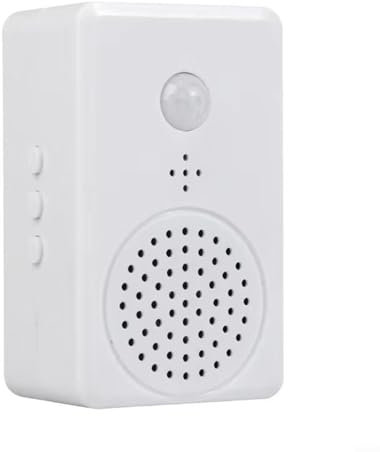 Motion Sensor Welcome Doorbell for Shop Entrance Recordable Voice Message Security Alarm Infrared Detection Easy Installation ABS White Battery Included(1pc)