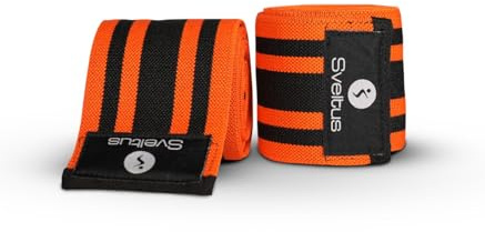 Sveltus - Banda de protección para la Rodilla (2 Unidades, Unisex, Color Naranja, Negro, Talla única)