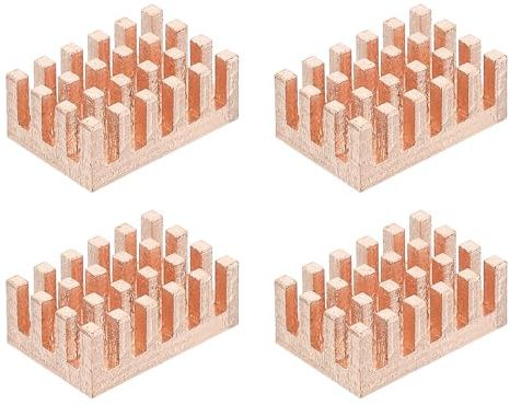 PATIKIL Copper Heatsink 9x14x6mm, 4 Pcs Heat Sink Cooler Radiator for Raspberry Pi Chip CPU Power Transistor FET IC Power Amplifier