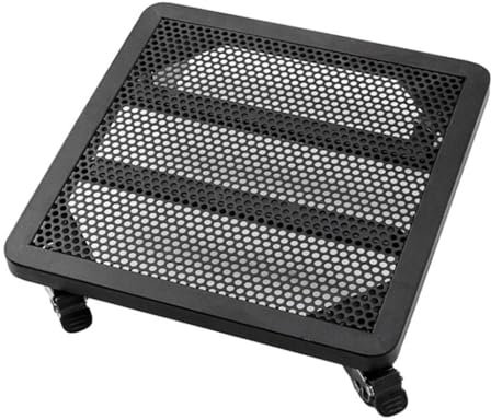 Supporto per vasi da fiori in metallo nero resistente con vassoio arrotolabile, carrello quadrato per fioriere da giardino per interni/esterni, grandi vasi da fiori 45 x 45 x 9 cm, sottobicchiere
