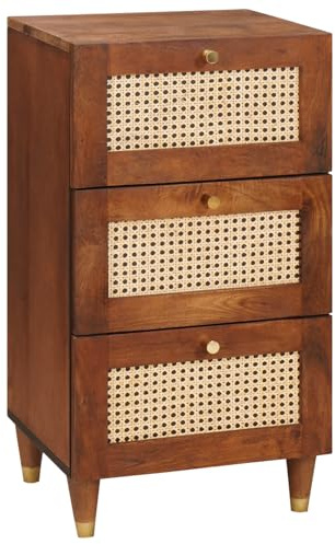 Swpsd Media Storage Cabinets & Racks Brown Cane and solid mango wood Media Storage Unit Model4018903