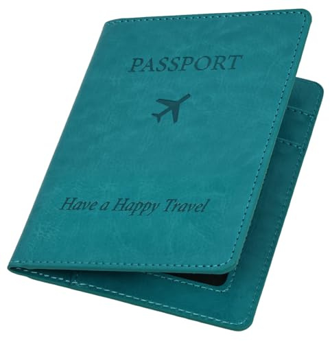 OFFCUP Protege Passeport, Pochette Passeport en Cuir PU, Housse de Passeport mit RFID-Blocker Housse Passeport Voyage Passeport éTui pour Cartes de crédit Carte d'identité Carte d'visite (Vert)