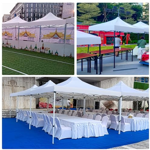 Padiglione da giardino pieghevole, regolabile, traspirante, 3 x 2 m, impermeabile, per campeggio, barbecue, spiaggia e parco, parasole (bianco)