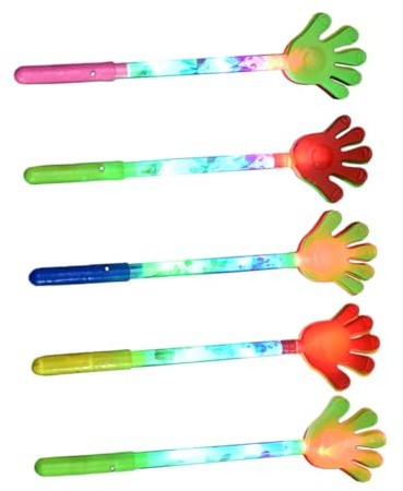 Cabilock 5 piezas Palmas Luminosas Clap de Mano Cinco Dedos Aplausos Juguetes para Herramientas de Animación para Fiestas y Conciertos
