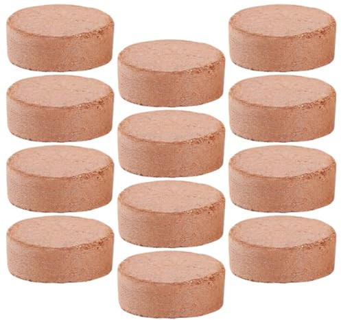 Hohopeti Blocs de Terreau Compressé en Fibre Végétale 60 Pcs Nutritifs et Biodégradables Petits Blocs pour Semis et Plantation de Fleurs Sol Absorbant Substrat Naturel pour Jardin et