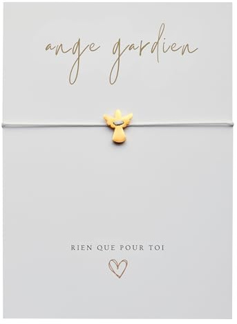 Briefzauber Bracelet Ange Gardien avec Carte | Bracelet Femme Macramé Minimaliste avec Pendentif Ange | Porte-Bonheur Examen, École, Départ | Petit Cadeau Femme Original, Amie & Fille