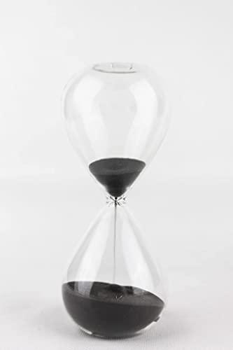 Lemonti Timeless Sanduhr aus Glas | 10 Minuten in Schwarz | auch in 10/15/30/45/60 min | als Dekoration für das Büro, Küche sowie Zeitangabe für Kinder…