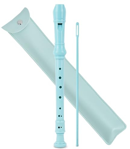 LIZIMANDU Recorder Instrument for Beginner Adults,8-Hole Soprano Descant Recorder Music Flute with with Cleaning Rod & Leather Case For Home Entertainment(2-Blue)