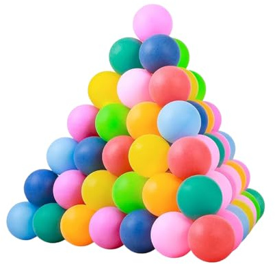 1ABOVE Juego de 25 Pelotas de Ping Pong Multicolor de 40 mm, adecuadas para Fiestas de Pelotas de Cerveza Pong, decoración, Juegos de Aula, metodologías de enseñanza, Manualidades Escolares y Mucho