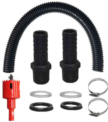 Set di connettori per la conservazione dell'acqua da giardino da 2,5 cm, robusti raccordi con tubo da 100 cm per raccolta sostenibile della pioggia