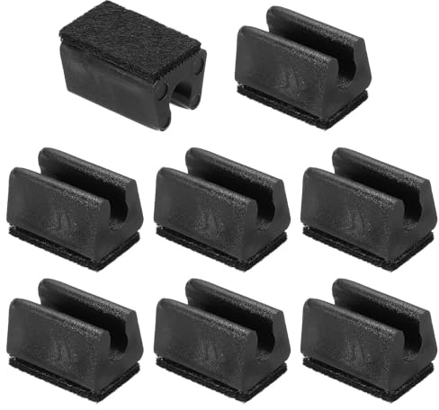 PATIKIL 8 Piezas De Cubrepies Rectangulares para Sillas con Almohadilla De Fieltro, Deslizamiento Suave De 8mm Sin Rayones Ni Ruido Protectores para Muebles De Madera Tips, Negro