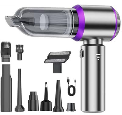 CHOLANG Aspirabriciole Senza Fili,20000Pa 4 in 1 Aspirapolvere portatile per auto Batteria 6000mAh con Motore Brushless Spolverino d'aria e soffiatore d'aria e pompa Aspirapolvere portatile per auto
