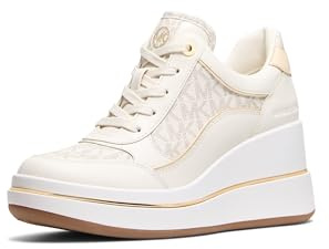 Michael Kors Women's Emmy Wedge Trainer, Vanilla, 10