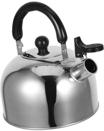 Cabilock Hervidor de Agua Inoxidable con Silbato Tetera para Estufas de Inducción y Gas Diseño Ergonómico con Mango y Acabado Espejo para Café y