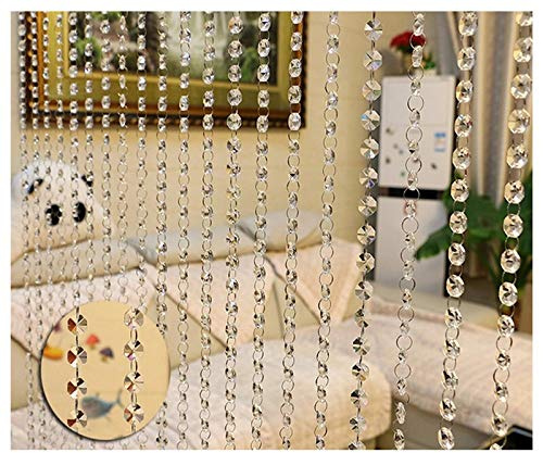Fymlok Cortinas de Cristal,Cortinas Cuentas De Cristal 2 Cortina de Tira para la Ventana Sala Estar Prety Crystal Glass Bead Cortina Lujo Sala Dormitorio Decoración casa