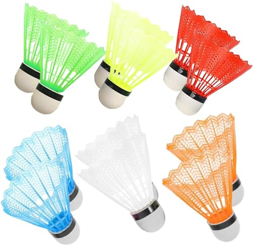 Federball 12 Stück Langlebige Badminton Bälle,Badmintonbälle Farbiges,mit Hoher Stabilität und Haltbarkeit Federbälle,für Indoor Outdoor Sport Training Wettkampf Bewegung Unterhaltung