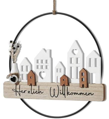 Willkommen Türkranz Trockenblumenkranz Herzlich