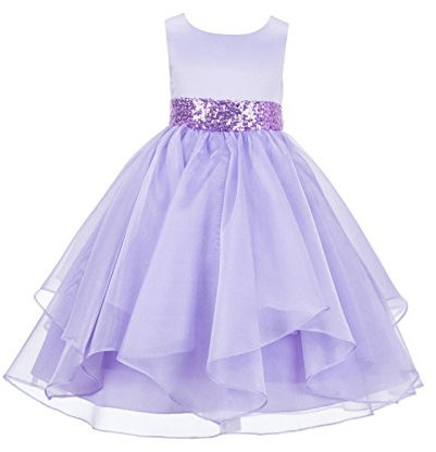 ekidsbridal Organza-klänning för blomsterflickor, parad, speciella tillfällen, 012 s, lila, 8