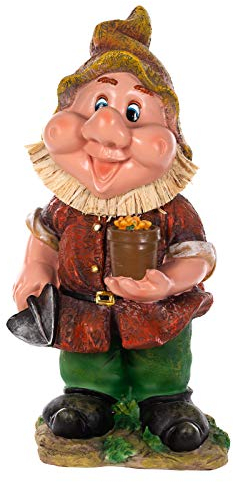Birendy Riesiger NF13102 - Gnomo da giardino, misura XXL, 41 cm, 13102-4 vaso di fiori, X-Large