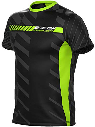 SMMASH Camicia Sportiva Camicia Funzionale A Maniche Corte da Uomo Camicia da Corsa Camicia A Maniche Corte T Shirt Camicia da Allenamento