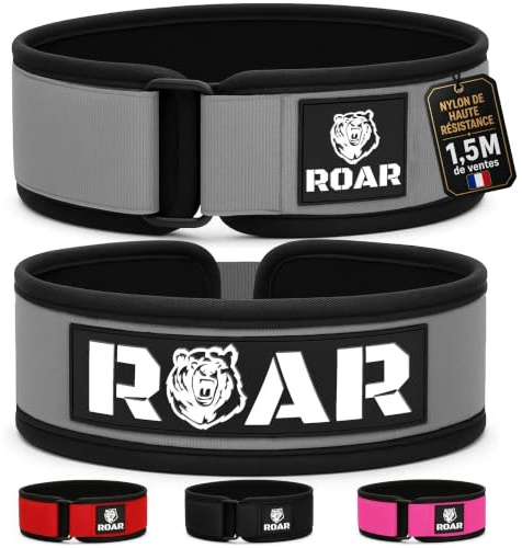 Roar® Premium tyngdlyftningsbälte för seriös funktionell fitness (Grå S)