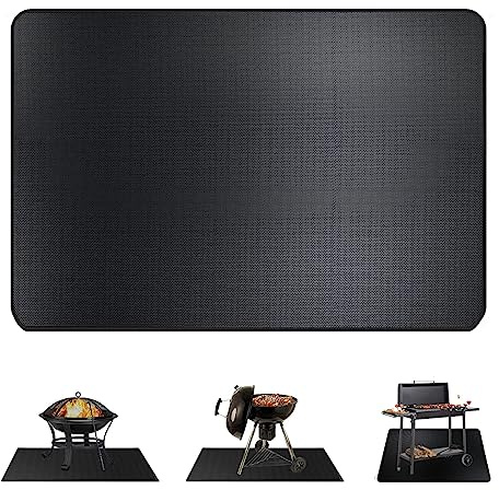 WishesMar 165*99cm Esterilla Ignífuga de 3 Capas - Alfombra Rectángulo para Resistente al Calor Fogatas - de Protección Suelo Barbacoa Alfombrilla para Hoguera, Terraza, Césped, Exterior