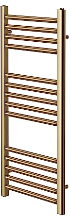 Greened House Radiatore scaldasalviette in ottone spazzolato, 300 mm di larghezza x 800 mm di altezza, piatto
