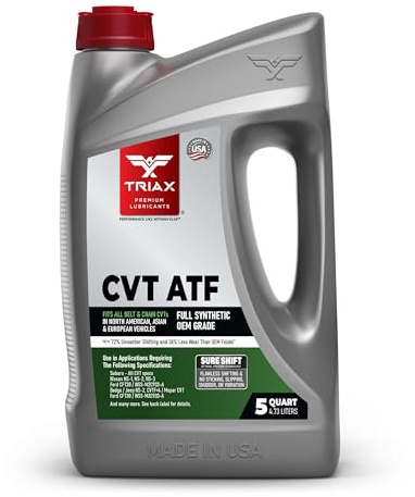 TRIAX CVT ATF Fluid para Transmisión CVT/Aceite Caja de Cambio Automática CVT: Totalmente Sintético, Tecnología Sure-Shift Sin Temblores; Supera las Especificaciones OEM (5 quarts/4.73 ltr.)