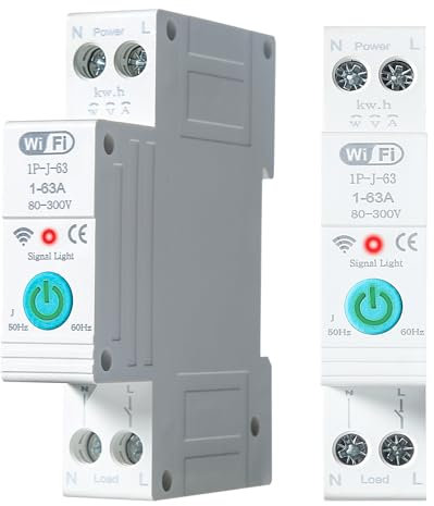 Ailao AC 220V 63A disyuntor en miniatura wifi interruptor de carril DIN para Smart Home APP control remoto 3 modos de temporización Vista en tiempo real de los distintos datos de corriente.