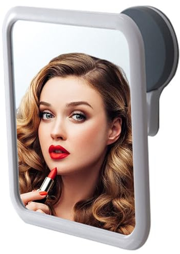 SQAQS Shower Mirror for Shaving with Self-Adhesive, Electroplated vanity mirror, Fogless Shower & Shaving Mirror for Bathroom and 360° Swivel(Square)