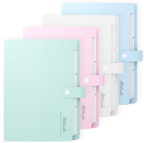 4 Stück Fächermappe A4, 12 Taschen Dokumentenmappe Mit Etiketten,Morandi Ordner A4 Ordnungsmappe Mappen Ordnersystem a4 Fächermappe Erweiterbar Ordner Mit Druckknopf Für Zuhause, Büro, Schule