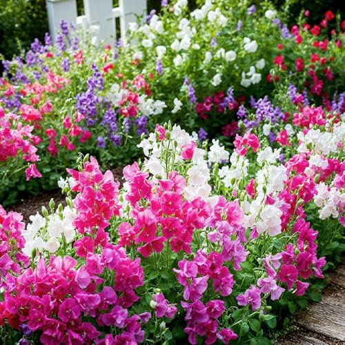 Sweet Pea Little Sweetheart Mixed Seeds – Dwarf, Fragrant Blooms in a Rainbow of Colours – Ideal for Pots, Borders & Small Spaces – Easy-to-Grow Annual – Bee-Friendly Garden Favourite