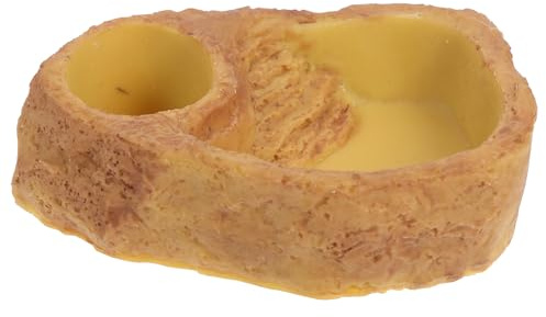 Toyvian Ciotola per Cibo e Acqua per Rettili in Resina Ecologica Bacino Profondo per Lucertole e Tartarughe Resistente alle Alte Temperature Bordo Anti-Fuga per Insetti Facile da