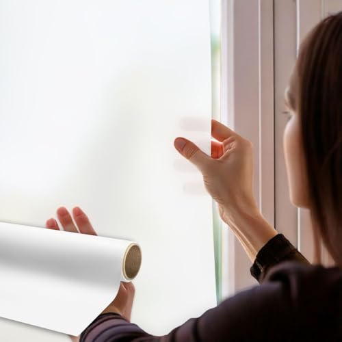 Sichtschutzfolie Fenster nach Maß – 6 Muster wählbar | Milchglasfolie Blickdicht, statisch haftend & ohne Kleber | UV-Schutz Fensterfolie für Zuhause & Büro