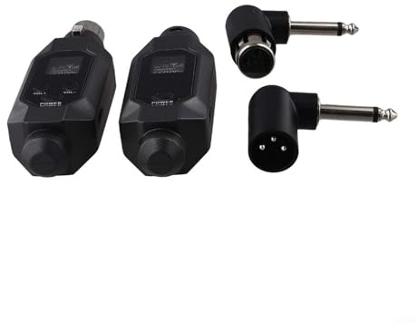 Pour microphone dynamique système sans fil 2 4G avec émetteur et récepteur XLR, portée sans fil de 80 m, batterie rechargeable, faible latence pour une transmission sonore claire (1 en 1)