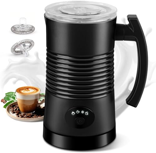 BXKEE Milk Frother and Steamer, 4-in-1 Electric Milk Frother and Warmer, Hot & Cold Foam Maker, 11.8oz Capacity, Fast Heating, Quiet Coffee Frother for Latte, Cappuccino & Hot Chocolate