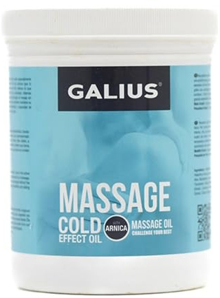 Galius - Aceite Esencial Sólido Efecto Frío - Aceites Esenciales para Profesionales del Masaje y Deportistas - Aceite Corporal con Arnica - Alivio Estrés y Tensión Muscular - Aroma Refrescante 500ml