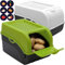 ARTECSIS Kartoffel Aufbewahrungsbox grün + weiss 2er Set I Gemüsebox Kartoffelbox mit Deckel für ca. 4 kg Kartoffeln + 6 Aufkleber mit Gemüsesorten